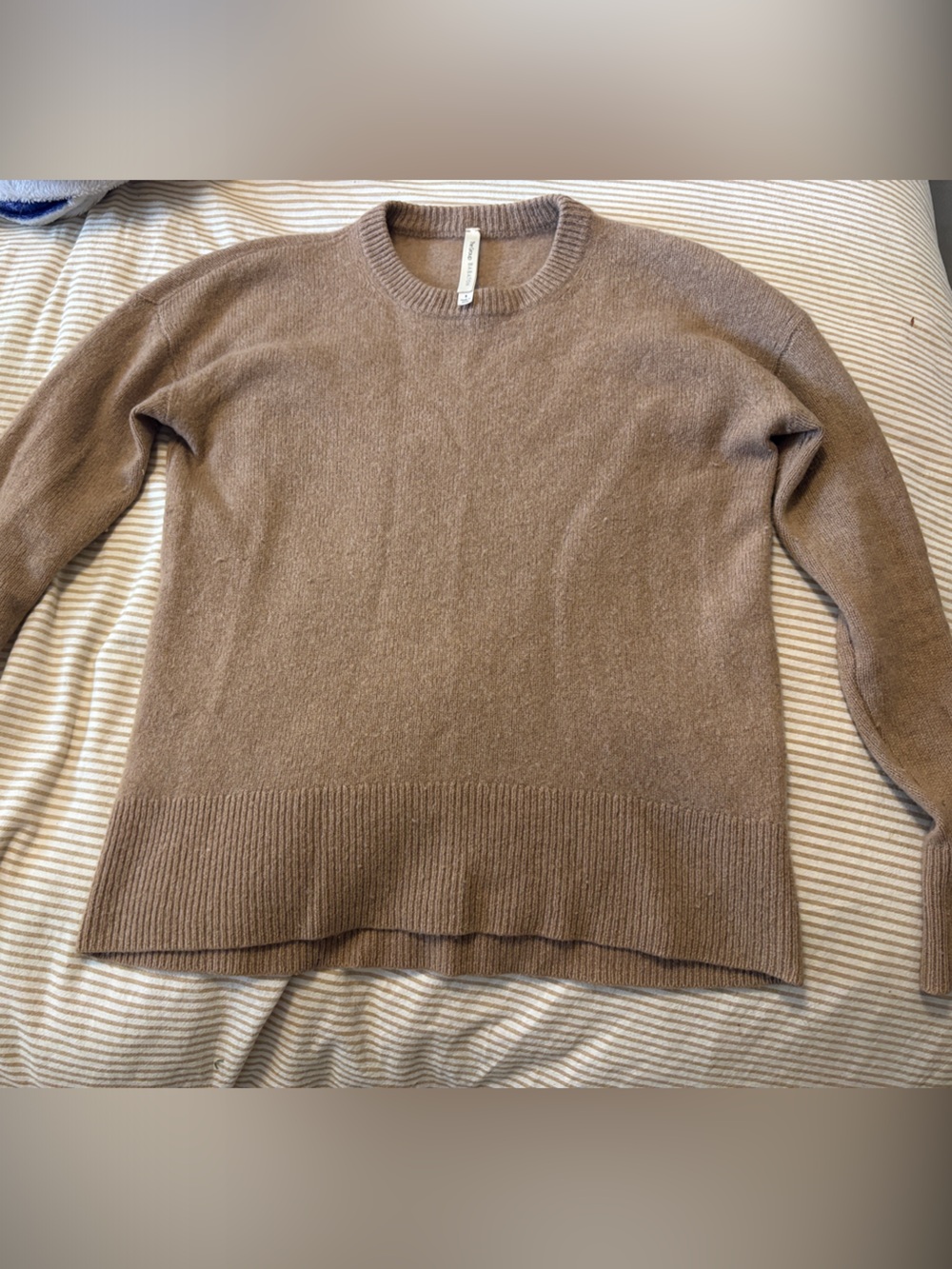 Babaton Cozy Crewneck Sweater in Camel Brown